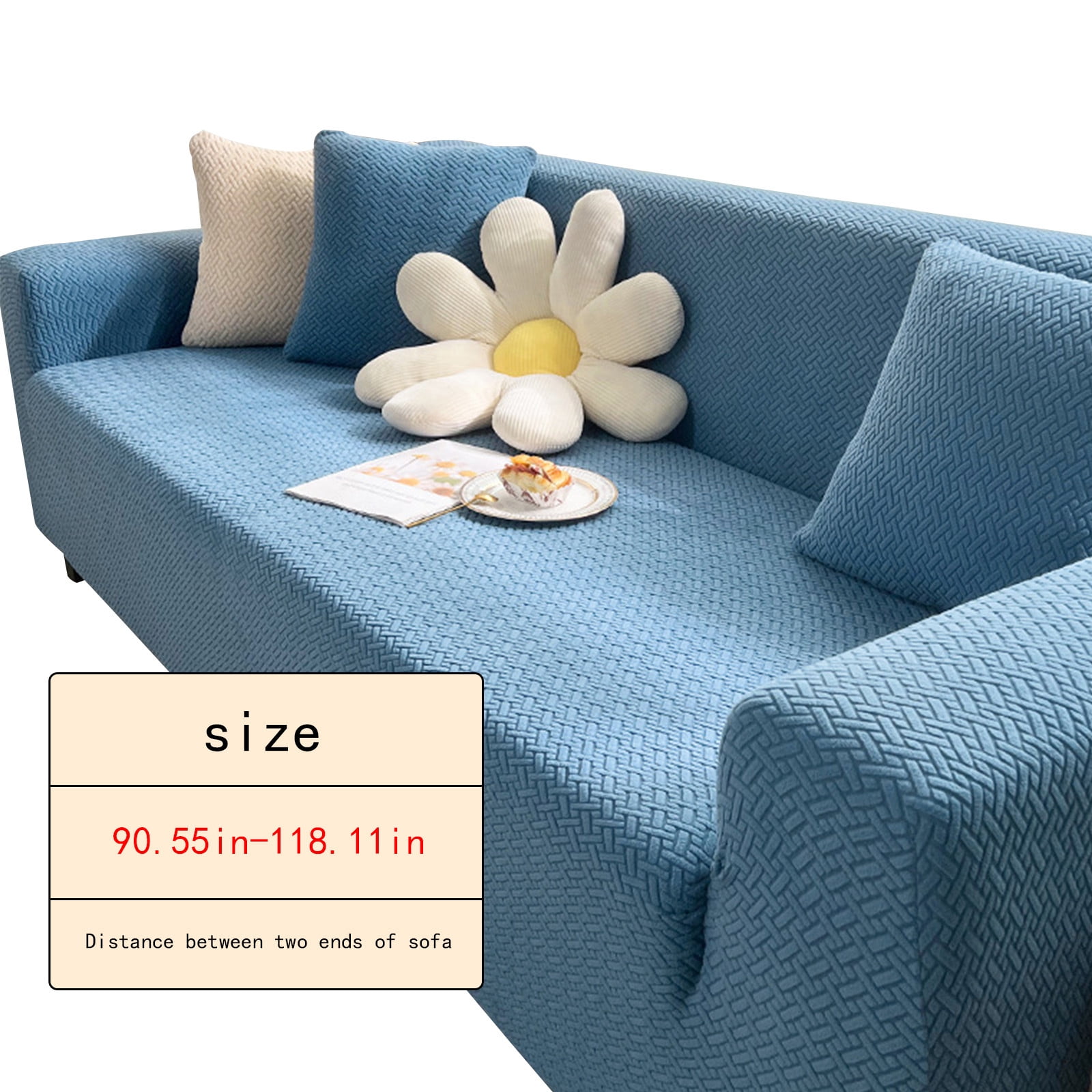 Stretch Sofa Cover 3 Seater Pet Friendly Non Slip Elastic Furniture Protector Knitted Fabric Couch Cover for Dogs Oversized 85 Inch Sofa Protector