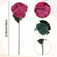 thumbnail image 4 of Unique Bargains 6 Pack Artificial Hydrangea Silk Flowers Bouquet for Home Decor Rose Red, 4 of 5