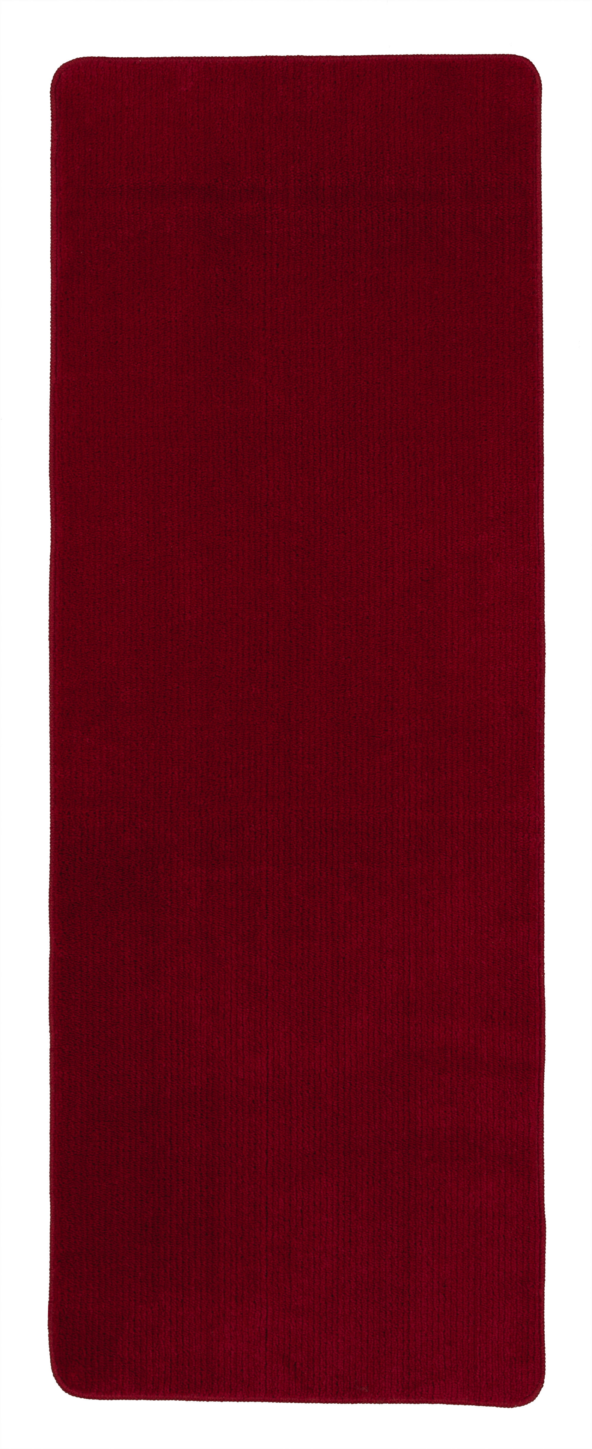 Ottomanson Deluxe Washable Non-Slip Rubberback Solid 2x6 Indoor Runner Rug, 2'2' x 6', Red
