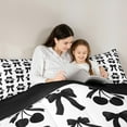 thumbnail image 6 of Homewish Cute Cartoon Bowtie Full Size Comforter Sets,Sweet Berry Bedding Comforter Set,White Black Bedding Sets For Girls Kids,Ultra Soft Home Decor Reversible,3pcs, 6 of 9