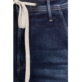 thumbnail image 3 of Vaqueros de pierna ancha for mujer, talle alto, holgados, pierna recta, pantalones de mezclilla elásticos, pantalones vaqueros elásticos con cordones y bolsillos, 3 of 7