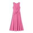 thumbnail image 5 of Lovzfmll Women's Relaxed Crew Neck Sleeveless Solid Maxi Sundress, Loose Casual Vacation Dress Hot Pink, XL, 5 of 7