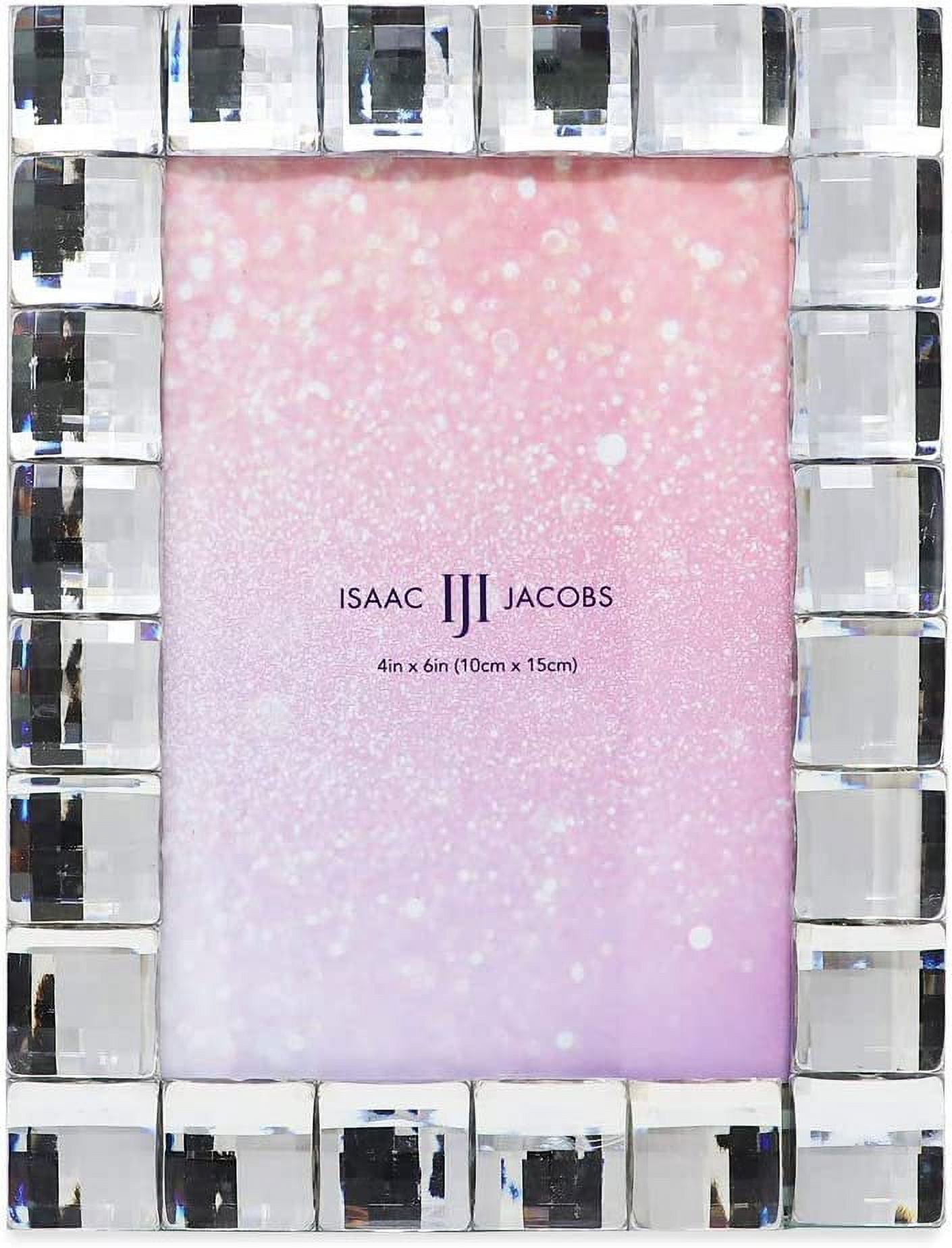 Isaac Jacobs Decorative Sparkling Jewel Picture Frame, 4x6, Clear