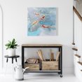 thumbnail image 2 of Poisson Koi Nageant dans l'Eau Bleue - Toile 24"x24 Pouces - Impression sur Demande, 2 of 5