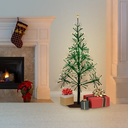 Alpine Corporation Festive Green Christmas Tree with LED