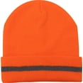 thumbnail image 3 of Ironwear 1243 Hi-Vis Reflective Beanie Hat | 100% Acrylic Knit (Orange), 3 of 3
