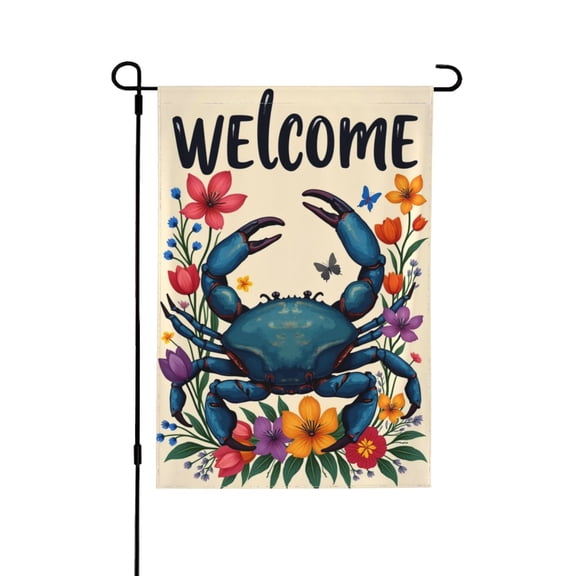 Spring Garden Flag Welcome For Outside Maryland State Flag With Blue Crab Illustration 12×18 In 12×18 In Double Yard Flag Outdoor Farmhouse Decoration Home Festival Gazebo Terrace Mother's Day