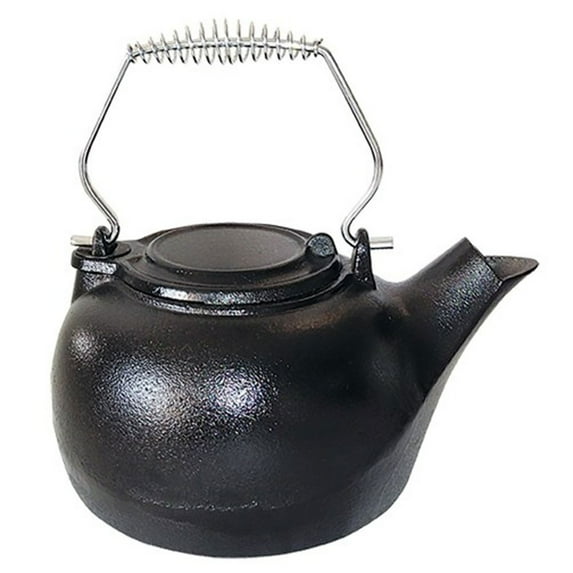 Open Box Vogelzang 3 Quart Cast Iron Tea Kettle Stove Steamer Humidifier, Black