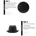 thumbnail image 4 of Men Classical Fedoras Hat with Black Bands Short Brimmed Sun Hat Gentleman Cosplays Party Costume Accessories, 4 of 9