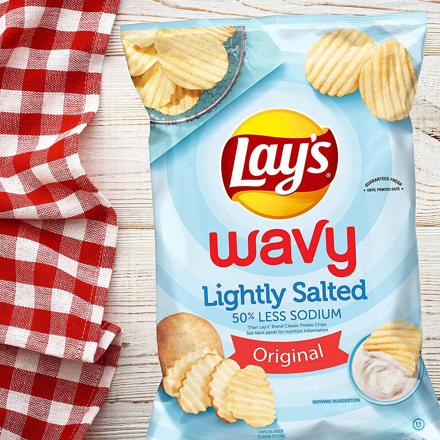 Potato Chips, Lightly Salted Snacks, 7.75oz Bag