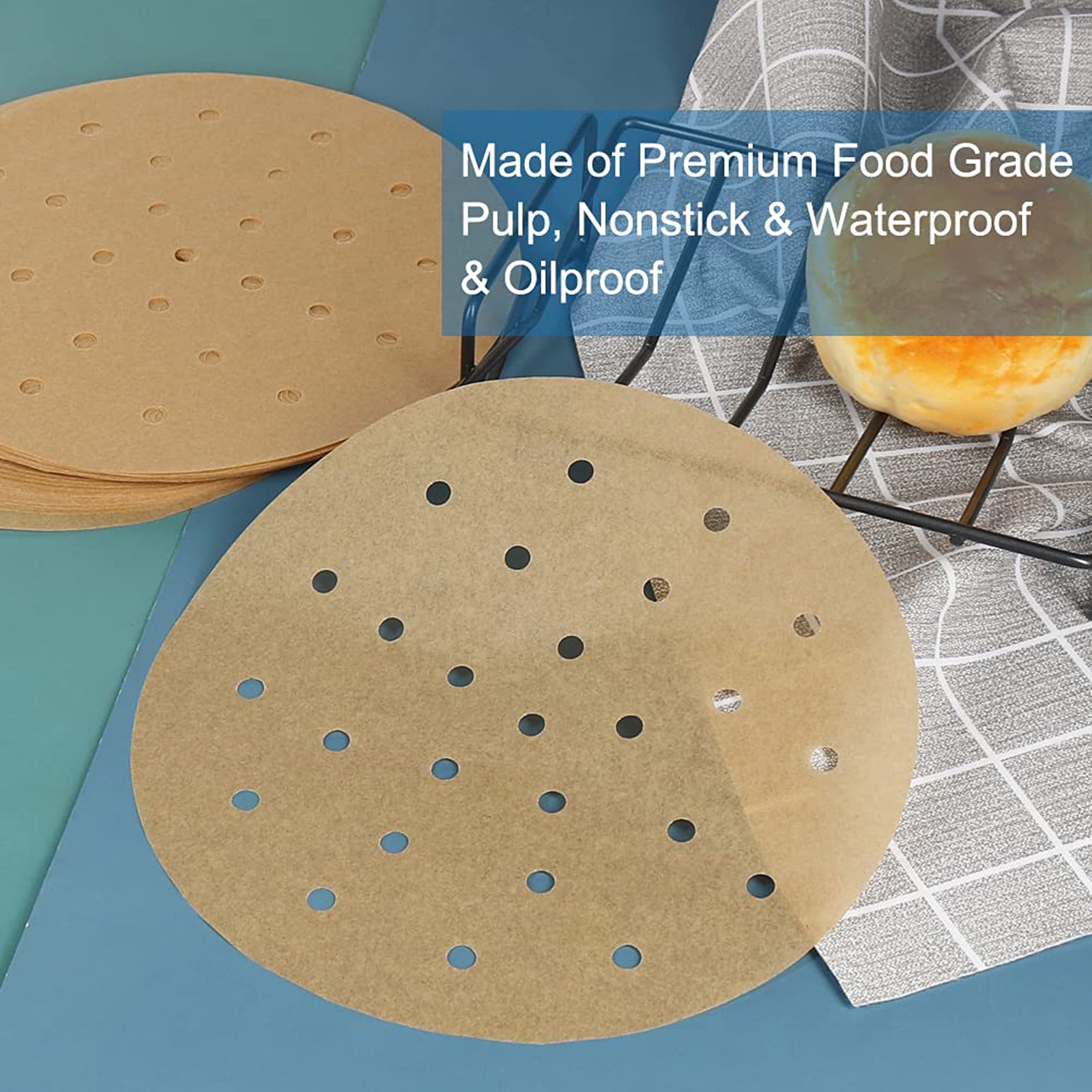 Tking Fashion Air Fryer Pad Paper Food Baking Paper High Temperature Resistant Fryer - Brown, Size: 8.4