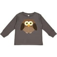 thumbnail image 3 of Inktastic Owl Fat Brown Boys or Girls Long Sleeve Toddler T-Shirt, 3 of 5