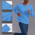 thumbnail image 1 of pstuiky camisa de manga larga para hombre, Camiseta informal de manga larga con cuello redondo para hombre, color liso, transpirable, para correr y hacer ejercicio Tops casuales para hombres xl, 1 of 8