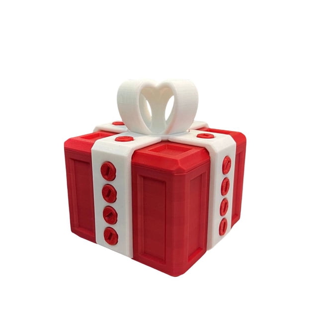 HLONK Annoying Gift Box Unique 3D Printed Design Maddening Gift Box Challenging Gift Box Fun Long-lasting High-Quality Material Irritating Gift Box Gold Red 2.36In