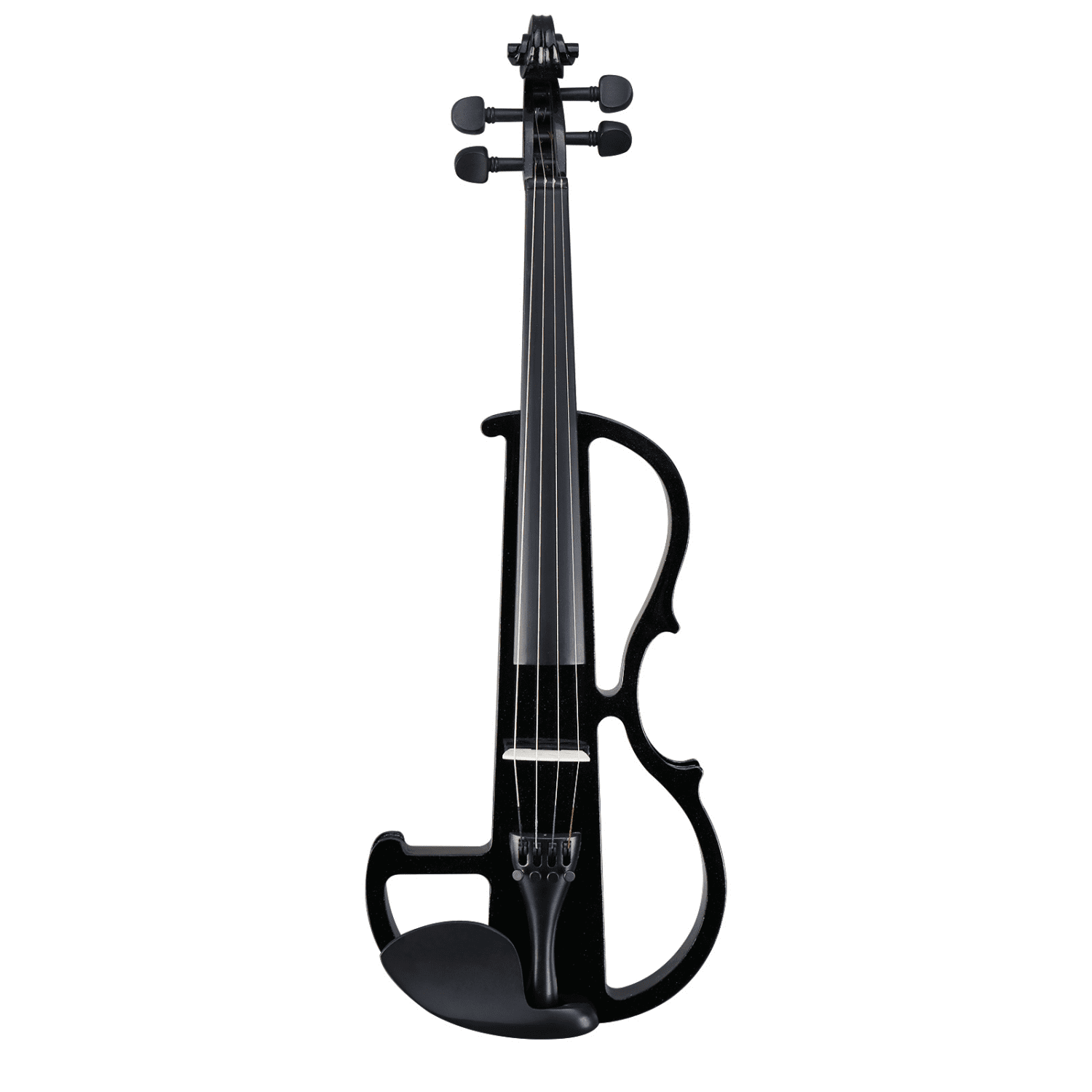Hassch Electric Silent Violin 4/4, Beginner Kit with Case, Bow, Rosin, Headphones and Connecting Line, Black
