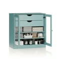 thumbnail image 2 of Palace Imports 100% Solid Wood 32" Bathroom Cabinet with Clear Glass Doors, 2-Drawers and Adjustable Shelves, Aqua, 2 of 4