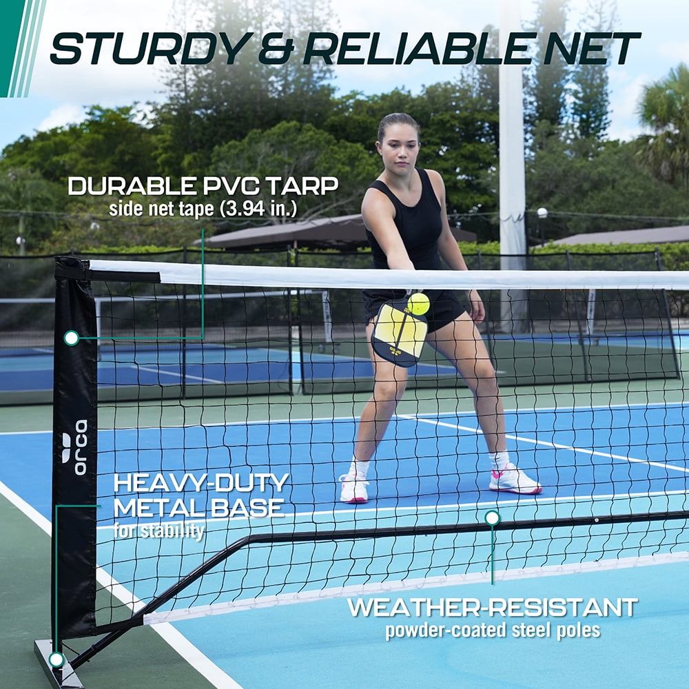 22 ft. Full Court Pickleball Net Meets USAPA Regulations with 2-in White Top Tape and Travel Bag Included Perfect for Indoor and Outdoor Games by Orca