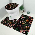 thumbnail image 2 of Colorful Mushroom Forest Black Pattern Bathroom Rugs Sets 3 Piece,Toilet Cover Set,Absorbent Non Slip Bathroom Mats Sets with U-Shaped Contour Rug Toilet Rug Set, 2 of 5