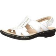 Clarks 26142997: Women's Leisa Skip White Leather Sandal (10 B(M) US Women)