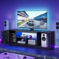 thumbnail image 7 of Bestier 63" LED TV Stand for TVs up to 70", Gaming Entertainment Center with PS5 Storage, Modern Media Console Table with 2-Tier Storage Shelves, Black Marble, 7 of 7