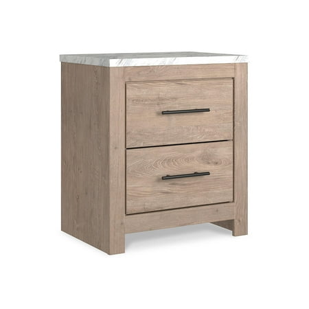 Signature Design by Ashley Senniberg Two Drawer Night Stand Light Brown/White