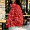 thumbnail image 6 of Yutgune Women's Cropped Polka Dots Jacket Zip up with Pockets Bomber Gingham Jacket Stand Collar Fall Workout Outerwear, 6 of 8