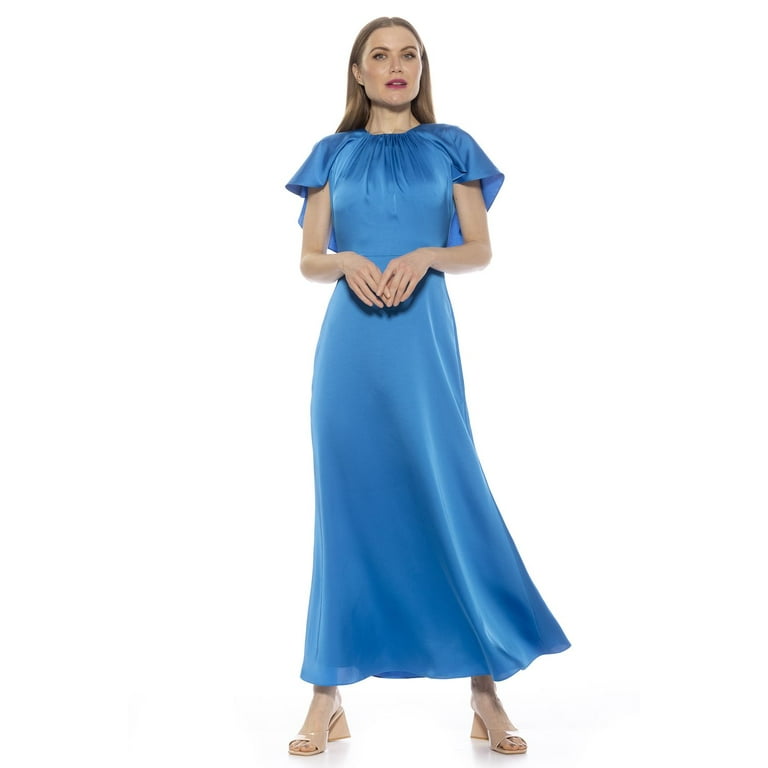 navy blue dress for baby girl Alexia Admor Women's Suri Draped One Shoulder Mini Dress, Yellow, Small main image 1