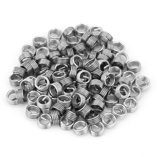 Insert de Réparation de Fil, Insert Hélicoïdal Enroulé en Acier Inoxydable 100pcs