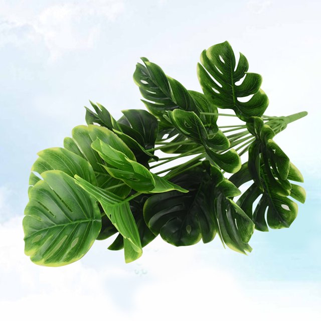 CRILSTYLEO Con Monstera Artificial Verde De 18 Ramas Para En Hogar Y Cafetería