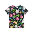 thumbnail image 4 of CCRFTGI Cute Tops for Kids Girls Size 6-7 Clothes for Teen Girls Short Sleeve Novelty Animal Floral Print Tops Casual Crew Neck Tee Top Coffee 3-4 Years, 4 of 4