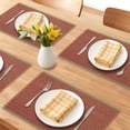 thumbnail image 2 of Farmhouse Placemats Set of 6 Woven Paper Cotton Placemats for Dining Table Decor Indoor Outdoor Kitchen Table Mat Wipe Clean Caramel Red 17.7x11.8inch, 2 of 6
