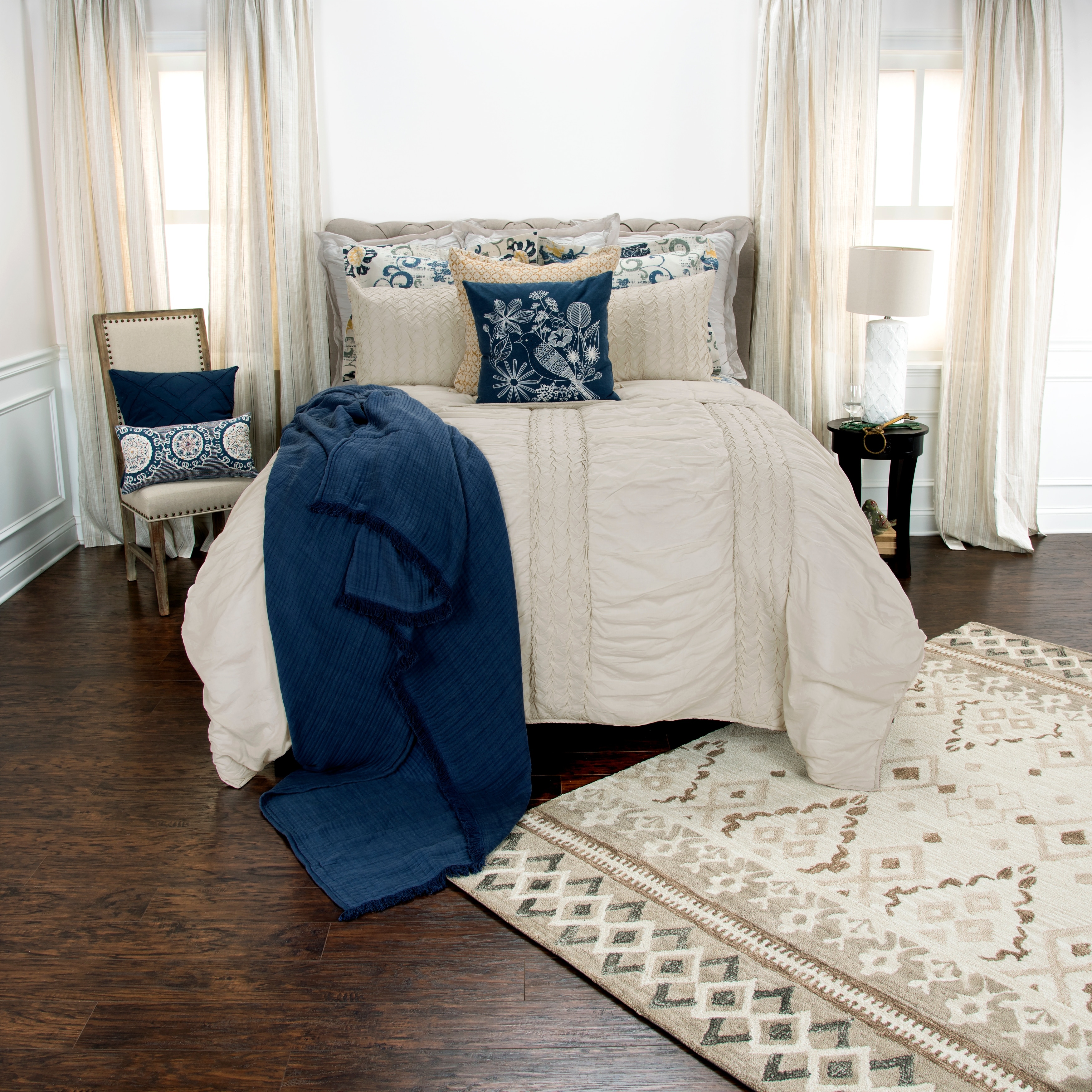 Rizzy Home Carly Natural Twin Size Quilt 70 Inches X 86 Inches