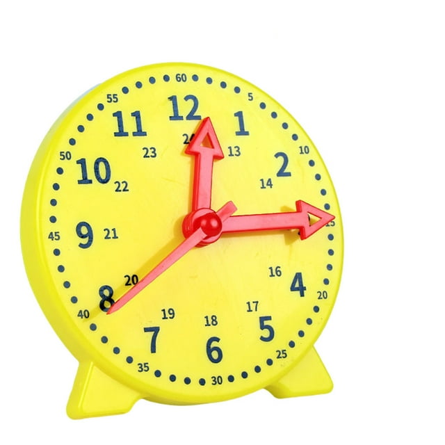 ZheElen Educational Clock Plastic Learning Hour Minute Second Time Kindergarten Nursery Teaching Intelligence Activities Toys Yellow