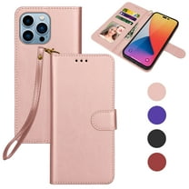 Takfox For Apple iPhone 14/14 Pro/14 Plus/14 Pro Max Wallet Case, With RFID Blocking Leather Credit Card Holder Slots Flip Folio Cover,Pink