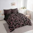 thumbnail image 3 of Manfei Valentine's Day 7 Pieces Bedding Comforter Set for Women Female Men,Love Heart Print Full Bedding Set Lightweight,Dreamy Princess Fitted Sheet Flat Sheet,Breathable Home Decor, 3 of 8