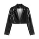 thumbnail image 4 of Abrigo corto de manga larga con aspecto mojado para hombre, ropa de fiesta para fiesta de Cosplay Rave, chaqueta de charol con solapa para baile en barra, abrigos para motocicleta, 4 of 4