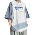 thumbnail image 1 of Camiseta de manga corta con cuello redondo para hombre, camisetas holgadas de estilo de dos piezas, camisa básica de cuello redondo de verano para hombre, 1 of 8