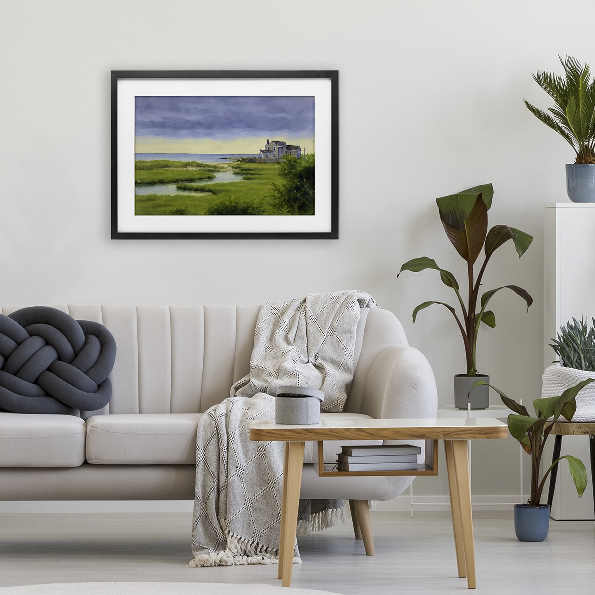Stupell Industries Marshside Serenity on Cape Black Framed Print Under Glass, design by Grotto Studios