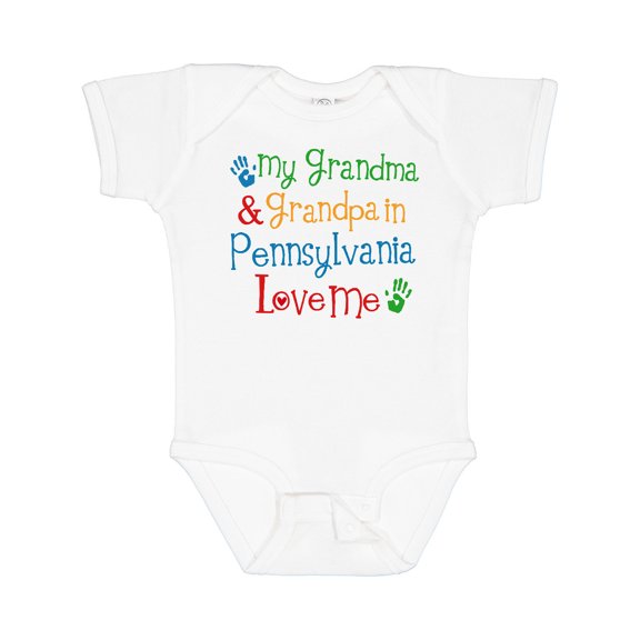 Inktastic Pennsylvania Grandma and Grandpa Love Me Boys or Girls Baby Bodysuit