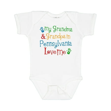 

Inktastic Pennsylvania Grandma and Grandpa Love Me Gift Baby Boy or Baby Girl Bodysuit