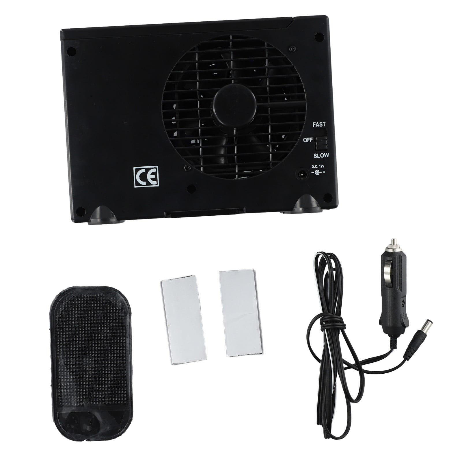 12V Portable Air Conditioner Fan for Car & Home, Compact Cooling Fan with Water Tank, Low Power Consumption Quiet Operation, Air Cooler for Campers Boaters Travelers, Black 200x110x150mm