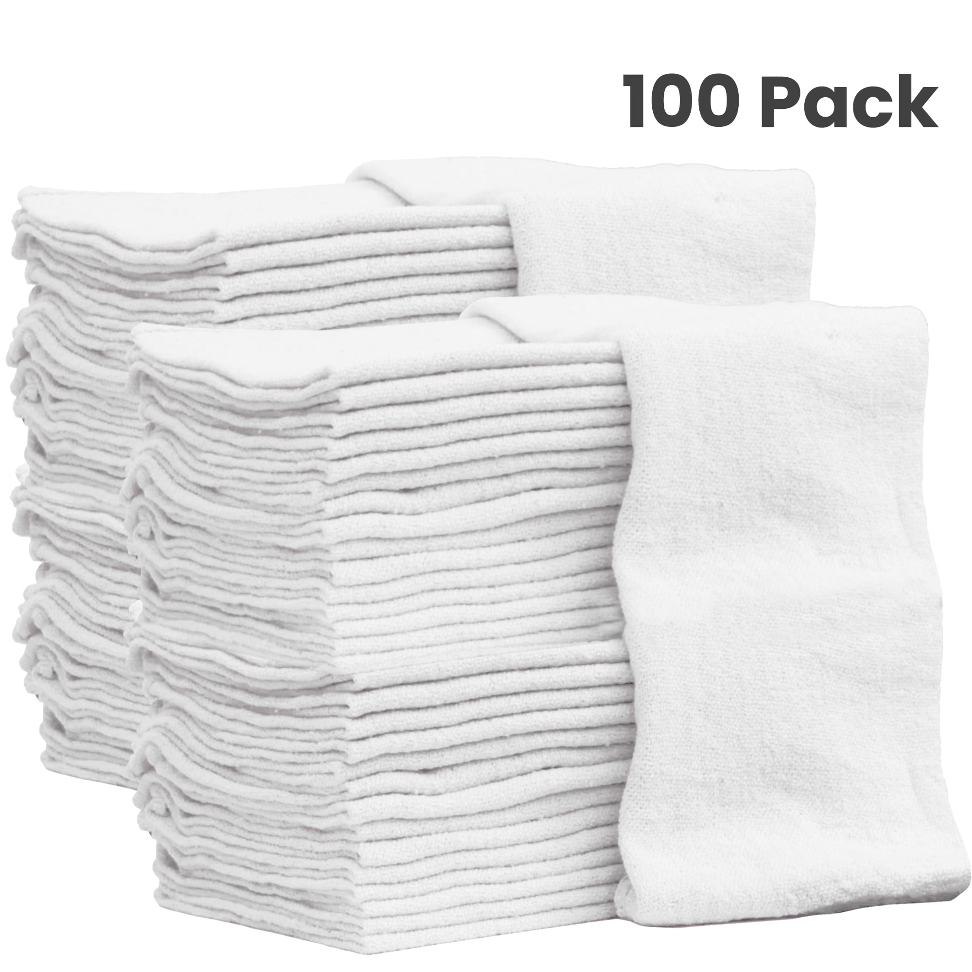 100 Pack Nabob Wipers Auto-Mechanic Shop Towels 100% Cotton Commercial Grade Perfect for Your Garage Auto Body Shop & Bar Mop Shop Rags Orange 