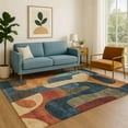 thumbnail image 7 of Addison Rugs Mayfield Premium Machine Washable Transitional Abstract Navy Rectangle Rug, 5' x 7'6", 7 of 7