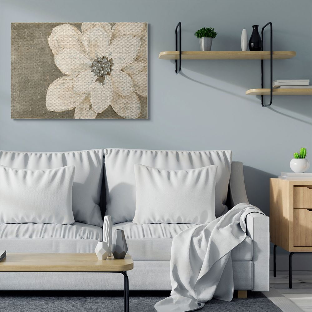 Stupell Industries Abstract Gold Silver Flower Collage Painting Super Canvas Wall Art by Lanie Loreth