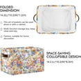 thumbnail image 2 of GZHJMY Watercolor Color Flowers Foldable Canvas Storage Bin, Sturdy Fabric Storage Basket with Handles, Storage Cube Box for Organizing Shelf Nursery Toy Closet 1PCS#1088, 2 of 7