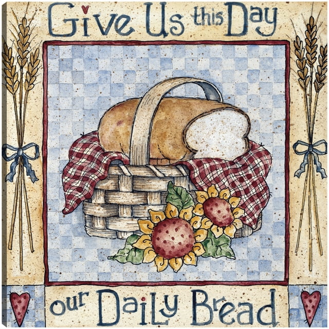 Cuadro Decorativo - Danos hoy nuestro pan de cada día Jr Impresión en canvas, estrechado.