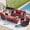 Red, variant on ELPOSUN Patio Furniture Set, 6 Pieces Outdoor Patio Set, All-Weather Wicker Rattan Outdoor Furniture Set with Swivel Chairs for Poolside, Backyard, Gray Wicker Navy Blue Cushions