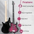thumbnail image 2 of Ktaxon 44in Electric Bass Guitar with 20W Amp, 4 String Flame Style Bass Guitar Starter Kit, Pink, 2 of 6