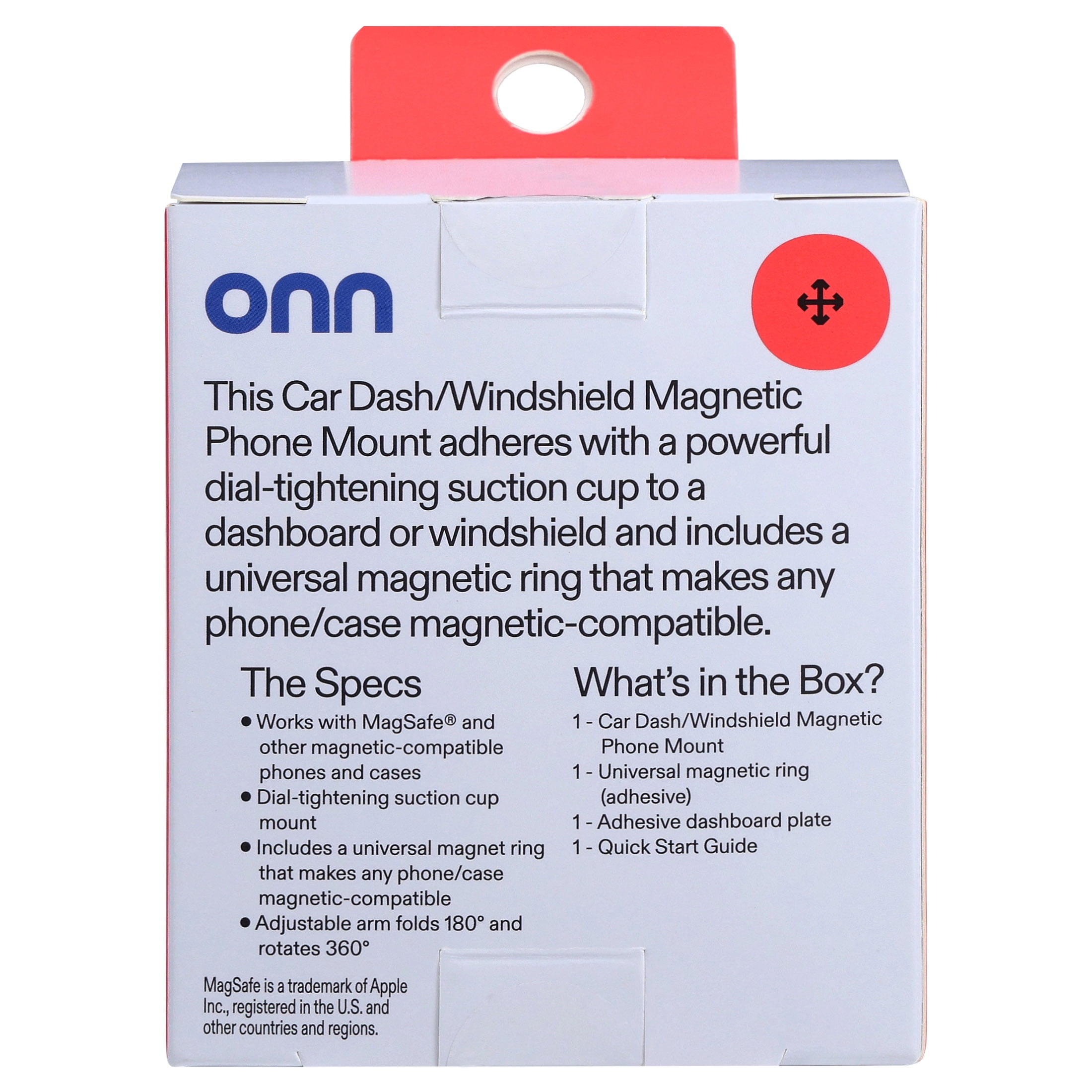 onn Car Dash/Windshield Magnetic Universal Phone Mount