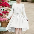 thumbnail image 2 of Kid Girl Dress Long Sleeve Tiered Swing A-Line Casual White Dress For Girls Birthday Dresses For Girls Special Occasion Dress, 2 of 6